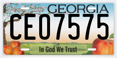 GA license plate CEO7575