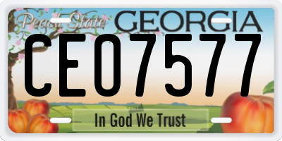 GA license plate CEO7577