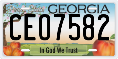 GA license plate CEO7582