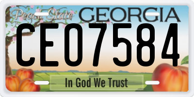 GA license plate CEO7584