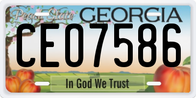 GA license plate CEO7586
