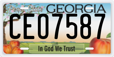 GA license plate CEO7587