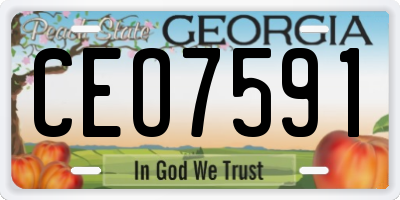 GA license plate CEO7591