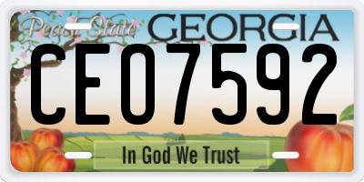 GA license plate CEO7592