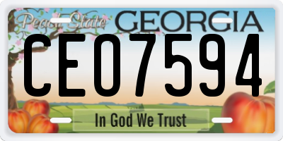 GA license plate CEO7594