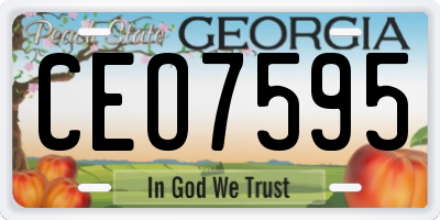 GA license plate CEO7595