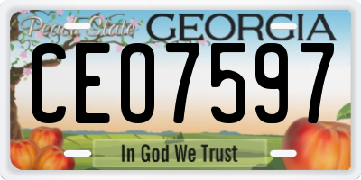 GA license plate CEO7597