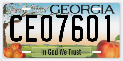 GA license plate CEO7601