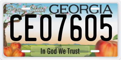 GA license plate CEO7605