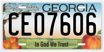GA license plate CEO7606
