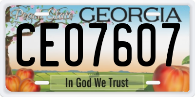 GA license plate CEO7607