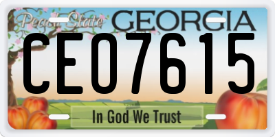 GA license plate CEO7615