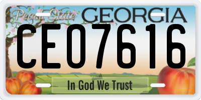 GA license plate CEO7616