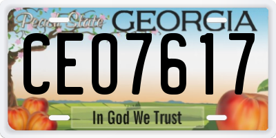 GA license plate CEO7617