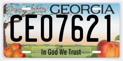 GA license plate CEO7621