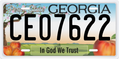 GA license plate CEO7622