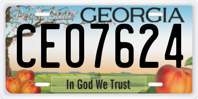GA license plate CEO7624