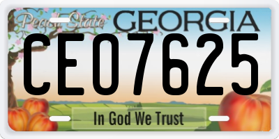 GA license plate CEO7625