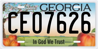 GA license plate CEO7626