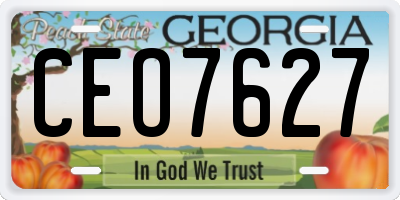 GA license plate CEO7627