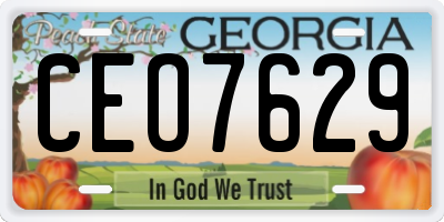 GA license plate CEO7629