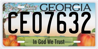 GA license plate CEO7632