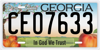 GA license plate CEO7633