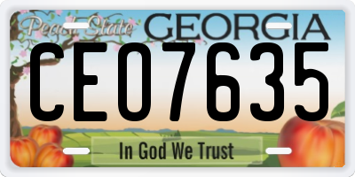 GA license plate CEO7635