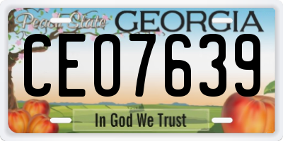 GA license plate CEO7639
