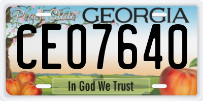 GA license plate CEO7640