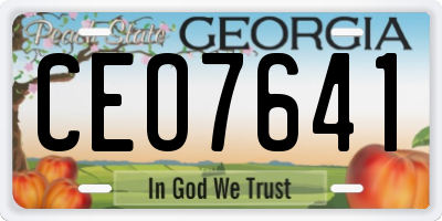 GA license plate CEO7641