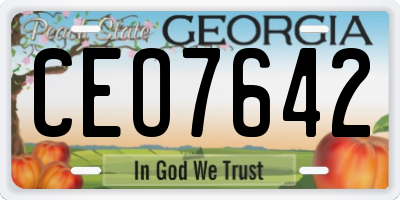 GA license plate CEO7642