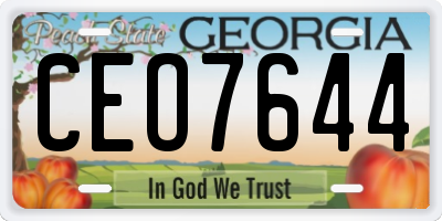 GA license plate CEO7644