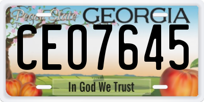 GA license plate CEO7645