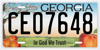 GA license plate CEO7648