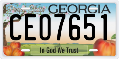 GA license plate CEO7651