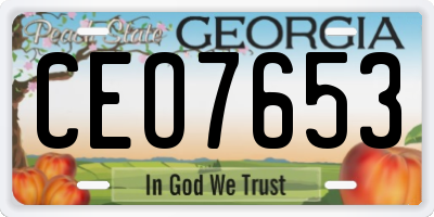 GA license plate CEO7653
