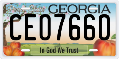 GA license plate CEO7660