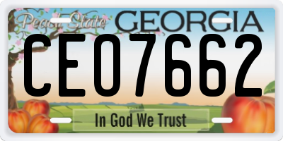 GA license plate CEO7662