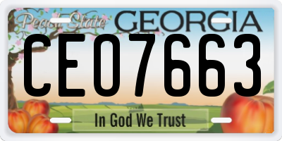 GA license plate CEO7663