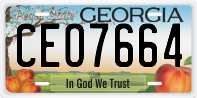 GA license plate CEO7664