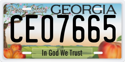 GA license plate CEO7665