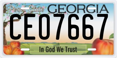 GA license plate CEO7667