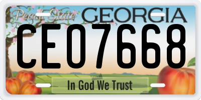 GA license plate CEO7668