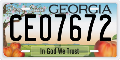 GA license plate CEO7672