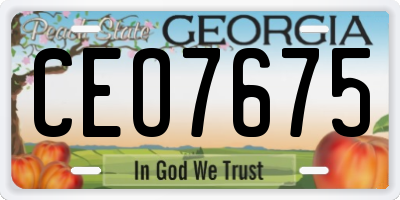 GA license plate CEO7675
