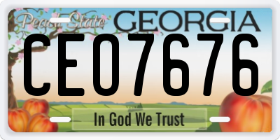 GA license plate CEO7676