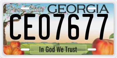 GA license plate CEO7677