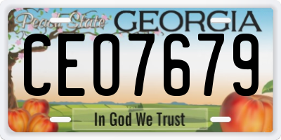 GA license plate CEO7679