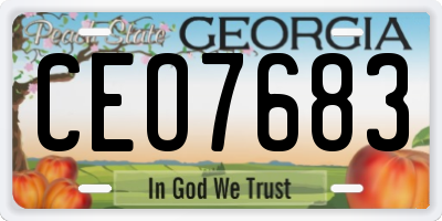 GA license plate CEO7683
